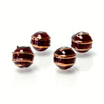 Czech Glass Lampwork Bead - Round 10MM COPPER WRAP GARNET