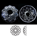 Asfour Crystal Crystal Bobeche Chandelier Part, 4 inch  (100MM) with 26mm Center Hole and 5 SIlver plated Pins for attaching drops underneath.