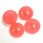 Gemstone Flat Back Cabochon - Round 15MM QUARTZ DYED #98 SALMON