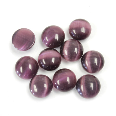 Fiber-Optic Cabochon - Round 08MM CAT'S EYE PURPLE