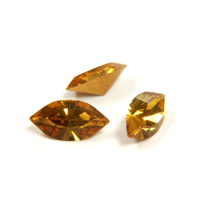 Preciosa Crystal Point Back Fancy Stone - Navette 10x5MM TOPAZ