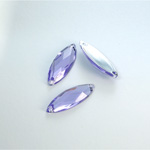 Plastic Flat Back 2-Hole Foiled Sew-On Stone - Navette 20x7MM TANZANITE