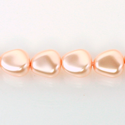 Czech Glass Pearl Bead - Potato 16x14MM LT ROSE 70424