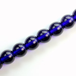 Czech Pressed Glass Bead - Smooth Round 10MM COBALT