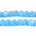 Glass 3 Cut Window Bead 06MM AQUA OPAQUE with FROST FINISH