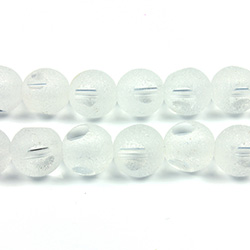 Glass 3 Cut Window Bead 08MM CRYSTAL with FROST FINISH