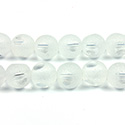 Glass 3 Cut Window Bead 08MM CRYSTAL with FROST FINISH