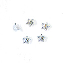 Glass Flat Back Faceted Star Shape - 06MM CRYSTAL AB Foiled