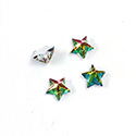 Glass Flat Back Faceted Star Shape - 08MM VITRAIL MEDIUM Foiled