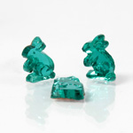Glass Flat Back Foiled Mirror - Rabbit 10MM EMERALD