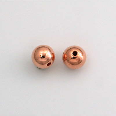 Metalized Plastic Smooth Bead - Round 08MM COPPER