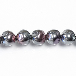 Czech Glass Pearl Bead - Baroque Round 04MM BLACK TAHITI 89031