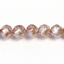 Czech Glass Pearl Bead - Baroque Round 04MM PATINA SALMON 84176
