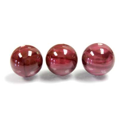 Czech Glass Lampwork Bead - Round 12MM SWIRL RED 02958