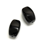 Plastic Bead - Opaque Color Smooth Keg 19x13MM JET