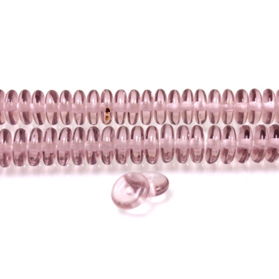 Czech Pressed Glass Bead - Smooth Rondelle 6MM LT AMETHYST
