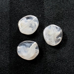 Plastic  Bead - Mixed Color Smooth Flat Abstract 15MM CRYSTAL QUARTZ