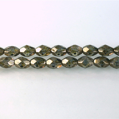 Czech Glass Fire Polish Bead - Oval 07x5MM LUMI COATED TAUPE