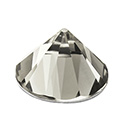 Preciosa Crystal Flat Back Hotfix Stone - Round Spike Cone ss29 BLACK DIAMOND