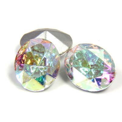 Swarovski Crystal Foiled Point Back Tin Table Cut (TTC) Fancy Stone - Oval 12x10MM CRYSTAL AB
