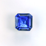 Glass Point Back Foiled Tin Table Cut (TTC) Stone - Square Octagon 12x12MM SAPPHIRE