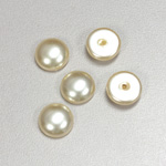 Glass Medium Dome Pearl Dipped Cabochon - Round 11MM CREME