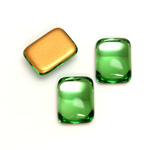 Glass Medium Dome Foiled Cabochon - Cushion 16x12MM PERIDOT