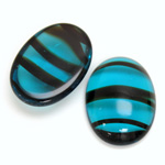 Glass Medium Dome Cabochon - Oval 25x18MM BLUE TORTOISE