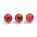 Czech Glass Lampwork Bead - Round 10MM RED MATRIX