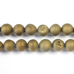 Gemstone Bead Round Druzy 8MM BRONZE COAT