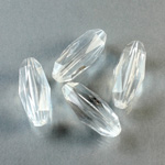 Plastic Bead - Faceted Tube 20x8MM CRYSTAL