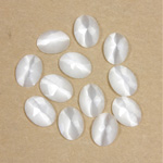 Fiber-Optic Flat Back Cabochon - Rauten Rose Oval 08x6MM CAT'S EYE WHITE