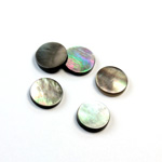 Shell Flat Back Flat Top Straight Side Stone - Round 10MM BLACK TAHITI PEARL