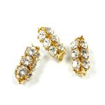 Preciosa Rhinestone Rondelle Crystal Tubes 16x7MM CRYSTAL/GOLD