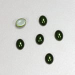 Glass Medium Dome Cabochon Pearl Spray Finish - Oval 08x6MM HUNTER GREEN