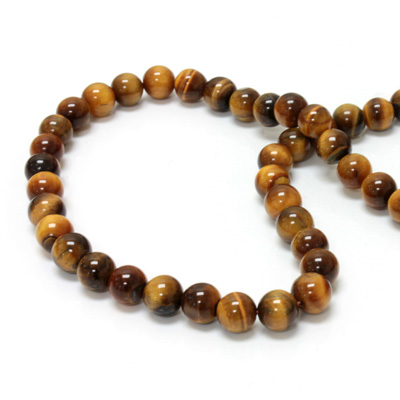 Gemstone Bead - Smooth Round 08MM TIGEREYE