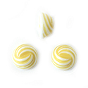 German Plastic Mosaic Engraved Flat Back Cabochons - Round 08MM YELLOW on WHITE