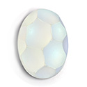 Preciosa Crystal Glass Cabochon - Kratiras Foiled Oval  25x18MM MATTE CRYSTAL AB