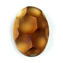 Preciosa Glass Cabochon - Kratiras Foiled  Oval 25x18MM MATTE SMOKE TOPAZ