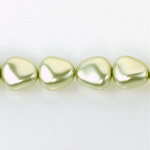 Czech Glass Pearl Bead - Potato 16x14MM LT OLIVE 70457