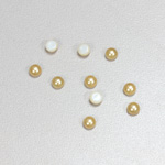 Glass Medium Dome Cabochon Pearl Spray Finish - Round 04MM GOLD