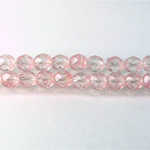 Czech Glass Fire Polish Bead - Round 06MM STRIPED PINK