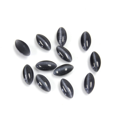 Fiber-Optic Cabochon - Navette 08x4MM CAT'S EYE GREY