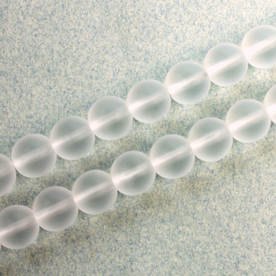 Czech Pressed Glass Bead - Smooth Round 08MM MATTE CRYSTAL