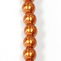 Czech Glass Pearl Large Hole Bead - Round 08MM PUMPKIN