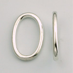 Metalized Plastic Smooth Bead - Oval Ring 26x18MM SILVER