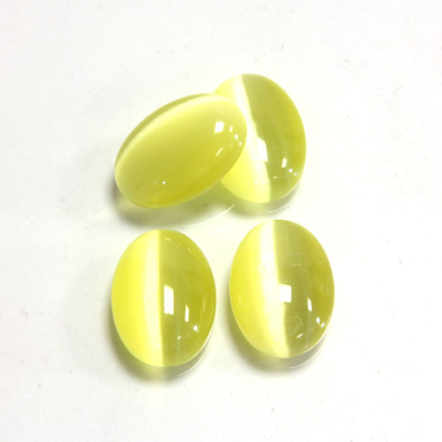 Fiber-Optic Cabochon - Oval 14x10MM CAT'S EYE YELLOW