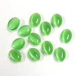 Fiber-Optic Cabochon - Oval 08x6MM CAT'S EYE GREEN