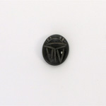 Gemstone Flat Back Carved Scarab 12x10MM BLACK OBSIDIAN