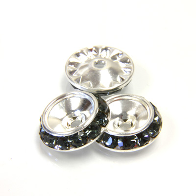 Czech Rhinestone Rondelle Shrag Rivoli Back Setting - Round 15MM outside with 10.5mm (ss47) Recess MONTANA-SILVER